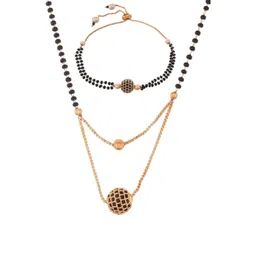 THE OSTRICH COLLECTION Gold-Plated Artificial Beads Mangalsutra-picture-26