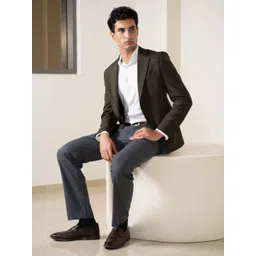 The Pant Project Men Bulldog Grey Houndstooth Relaxed Fit Trousers-picture-26