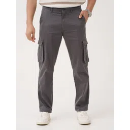 The Pant Project Men Cave Grey Relaxed Fit Stretch Cargo Pants-image-15