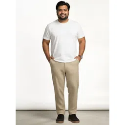 The Pant Project Men Checked Comfort Slim Fit Wrinkle Free Trousers-image-37