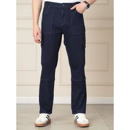 The Pant Project Men Depth Blue Relaxed Fit Denim Cargos-image-27