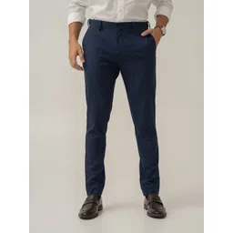 The Pant Project Men Slim Fit Checked Mid-Rise Wrinkle Free Formal Trousers-image-47