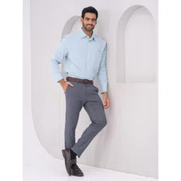 The Pant Project Men Solid Tailored Slim Fit Trousers-image-34