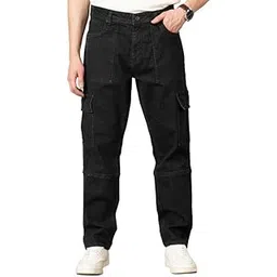 the pant project Relaxed Fit Stretchable Denim Cargo Jeans for Men | Mens Stylish Denim Cotton Jeans-picture-11