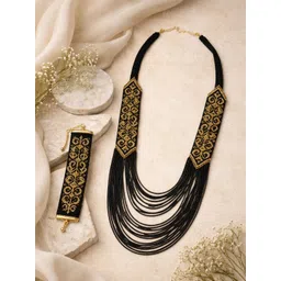 The Pari Gold-Plated Beaded Studded Jewellery Set-picture-41