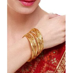 the pari Set of 12 Traditional Gold-Plated Bangles-picture-46