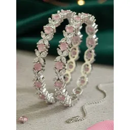 The Pari Set of 2 Rhodium-Plated American Diamond-Studded Bangle-picture-14