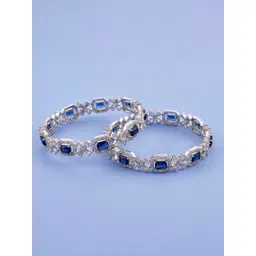 The Pari Set Of 2 Silver-Plated AD Studded Bangles-picture-34