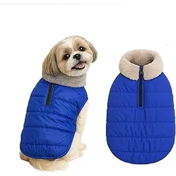 The Pets Company Dog Winter Coat Jacket, Clothes, Windproof, Waterproof, Light Weight, Washable, Ultra Warm Thick Fleece Lined Dog Vest for Cold Weather Protection, (Blue, Small - 14 Inch)-picture-12