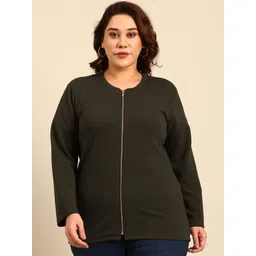 The Pink Moon Plus Size Round Neck Tailored Jacket-image-10