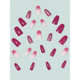 The Pink Truck Set Of 24 Artificial Reusable Nails - Plum-image-49