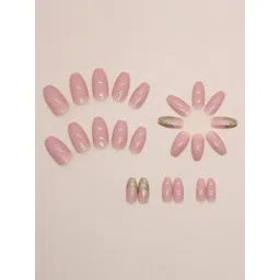 The Pink Truck Set of 24 Artificial Reusable Nails With Crush Design-picture-22