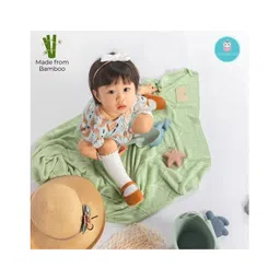 The Plush Club Pistachio Organic Bamboo Knit Blanket for Baby - Green-picture-18