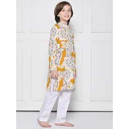 THE PONY & PEONY CO. Boys Ethnic Motifs Printed Cotton Kurta with Pyjamas-picture-11