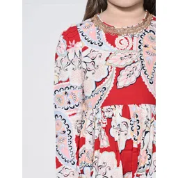 THE PONY & PEONY CO. Girls Ethnic Motifs Printed Cotton Kurta with Palazzos & Dupatta image 4