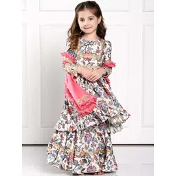 THE PONY & PEONY CO. Girls Floral Embroidered Regular Kurta with Skirt-picture-25