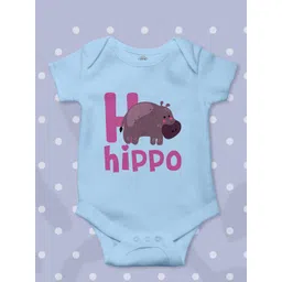 THE PRINT PLATTER Infants Hippo Printed Cotton Bodysuit-picture-10