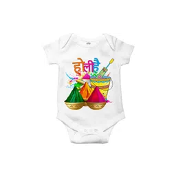 THE PRINT PLATTER Infants Holi Hai Printed Cotton Bodysuit-picture-45