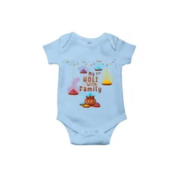 THE PRINT PLATTER Infants Holi Printed Cotton Round Neck Bodysuit-picture-54