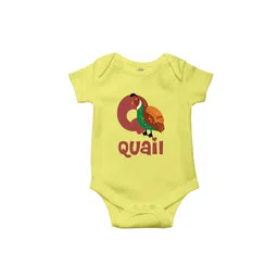 THE PRINT PLATTER Infants Quail Printed Cotton Envelope Neck Bodysuit-picture-51