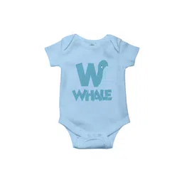THE PRINT PLATTER Infants Whale Printed Cotton Envelope Neck Ultra Bio Wash Bodysuit-picture-57