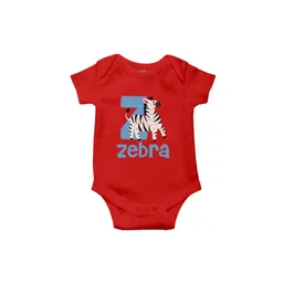 THE PRINT PLATTER Infants Zebra Printed Envelope Neck Ultra Bio Wash Cotton Bodysuit-picture-49