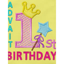 THE PRINT PLATTER Kids 1st Birthday Printed Ultra Bio Wash Cotton Envelope Neck Bodysuit image 2