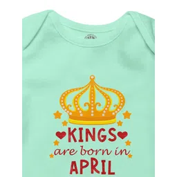 THE PRINT PLATTER Kids Born In April Printed Bio Wash Envelope Neck Cotton Bodysuit image 2