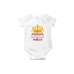 THE PRINT PLATTER Kids Born In March Printed Cotton Bodysuits with Envelope Neck-picture-11