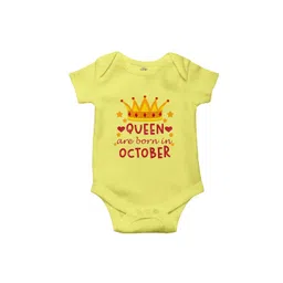 THE PRINT PLATTER Kids Born In October Printed Bio Wash Envelope Neck Cotton Bodysuit-picture-15