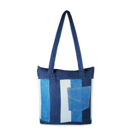 THE PURANI JEANS Denim Colorblock Tote Bag-picture-27