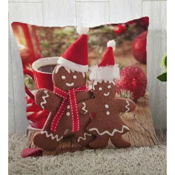 Santa Cookie Treat Christmas White Silk Cushion Cover by Stybuzz-image-32