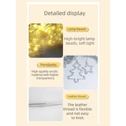 The Purple Tree 2.5 m White Tangle-Free 130 LEDs Star Shaped String Lights image 4