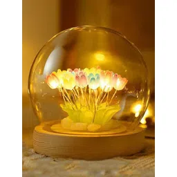 The Purple Tree Beige Glass Tulip LED Glass Lamp Light-picture-13