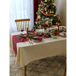 The Purple Tree Red & Blue Checked Christmas Rectangular Table Runner-picture-27