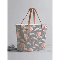 The Purple Tree Women Floral Printed Canvas Shopper Tote Bag-picture-33
