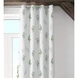 White Floral Satin 7 Ft Blackout Eyelet Door Curtains (Set of 2)-image-41