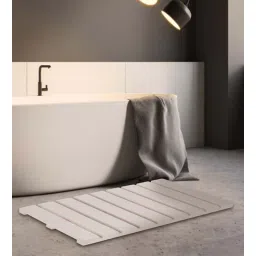 White Bamboo Solid 25 X 20 Inches AntiSkid Bath Mat by The Quirk Box-picture-35