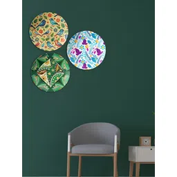 THE QUIRKY HOME 3Pcs White & Blue Printed Ceramic Premium Decorative Wall Decors-picture-39