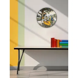 THE QUIRKY HOME A Celestial Scene White & Blue Printed Ceramic Wall Plate-image-36