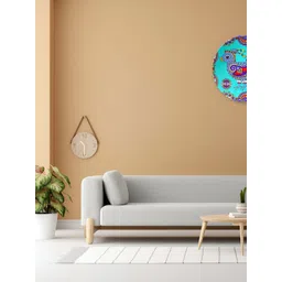 THE QUIRKY HOME Blue & Red Vibrant Folk Art Rooster Printed Ceramic Decorative Wall Decor-picture-39