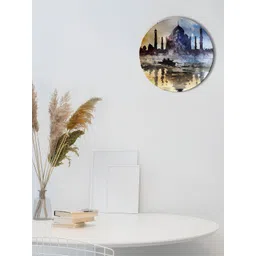 THE QUIRKY HOME Blue & Yellow Printed Symbol of Love Decorative Ceramic Wall Plate-picture-18