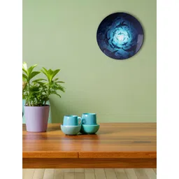 THE QUIRKY HOME Deep Sea Dance Blue & Black Printed Ceramic Wall Decor Plate-picture-31