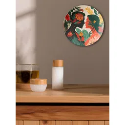 THE QUIRKY HOME Green & Orange-Coloured Printed Ceramic Wall Plate Decor-picture-41