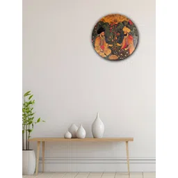 THE QUIRKY HOME Green & Yellow A Royal Encounter Printed Ceramic Wall Plate-picture-13