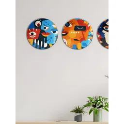 THE QUIRKY HOME Set Of 3 White & Red Printed Ceramic Wall Plates-picture-21