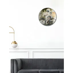 THE QUIRKY HOME Street Art Bicycle Brown & Green Printed Ceramic Wall Plate-picture-30