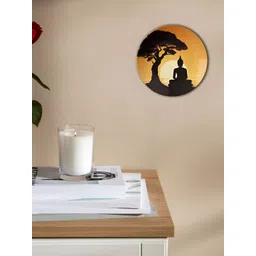 THE QUIRKY HOME The Path To Nirvana Yellow & Black Printed Decorative Ceramic Wall Plate-picture-18