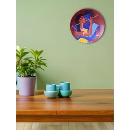 the quirky home THE QUIRKY HOMEBlue & Yellow Divine Love Printed Ceramic Wall Plate Decor-picture-10