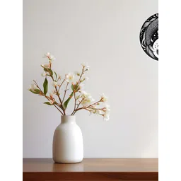 THE QUIRKY HOME White & Black Koi Fish Yin & Yang Printed Ceramic Wall Plates-picture-24